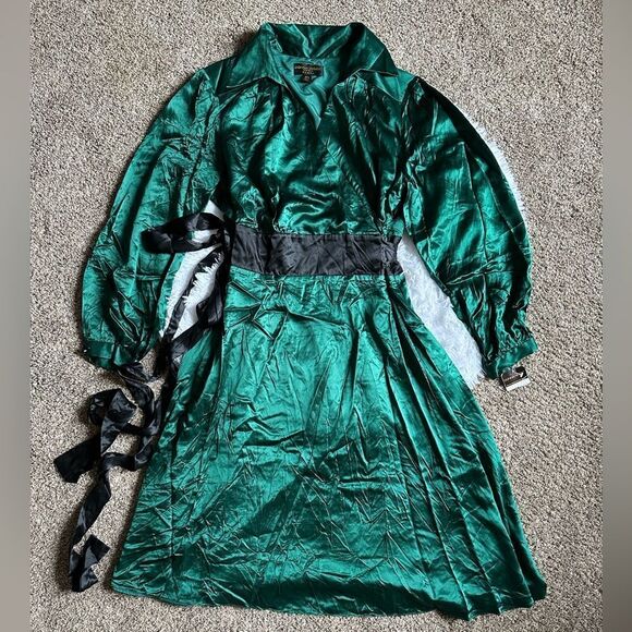 Donna Ricco Dresses & Skirts - Donna Ricco Silk Dress Green Belted New Wicked Witch Evening Womens Size 20W